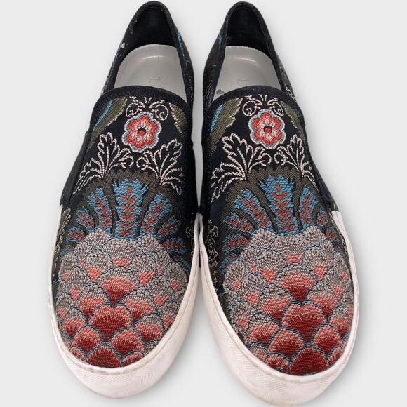 1. State Waylon Peacock Brocade Tapestry Slip On Sneaker Platform Anthropologie - Picture 2 of 10